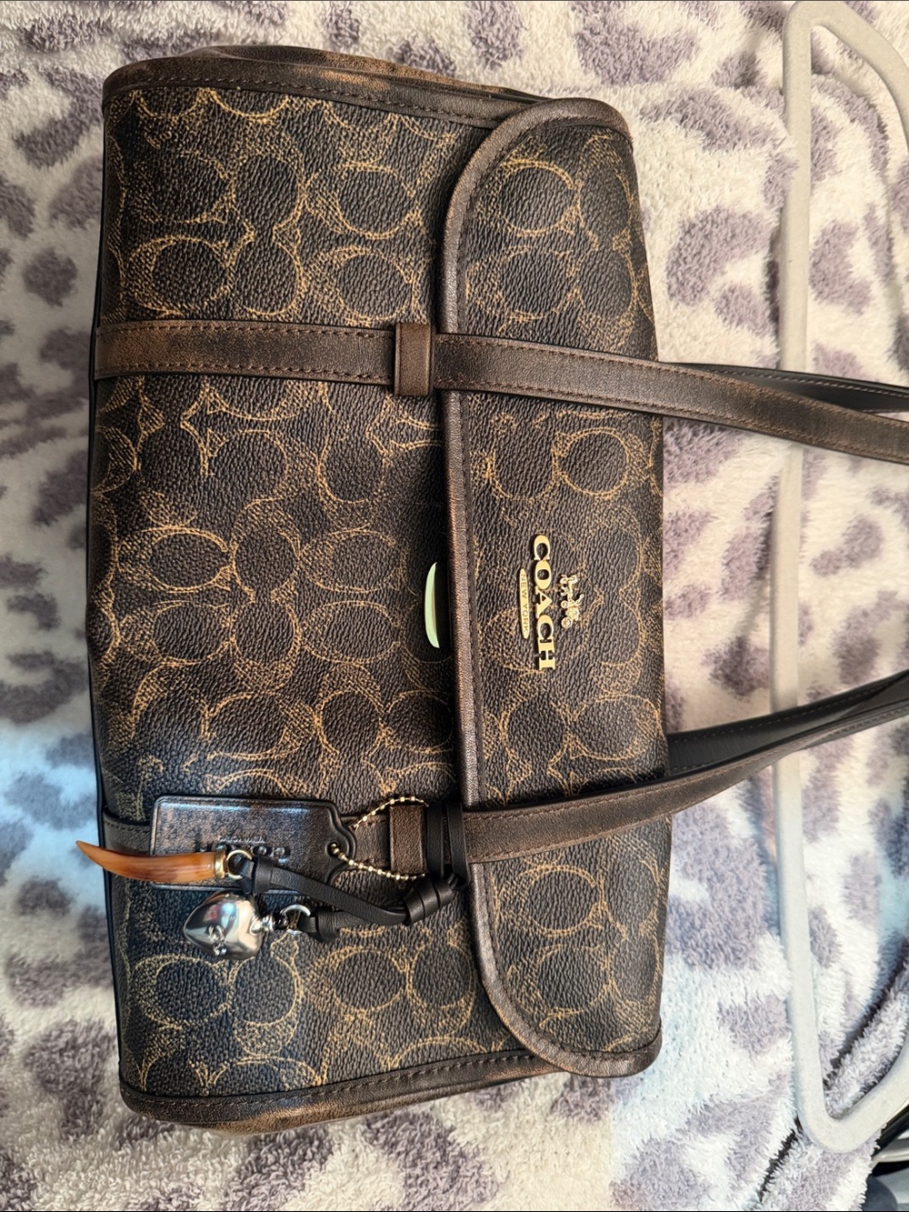 Coach Loved Signature Tote and Wallet  with Gold-Tone Logo .